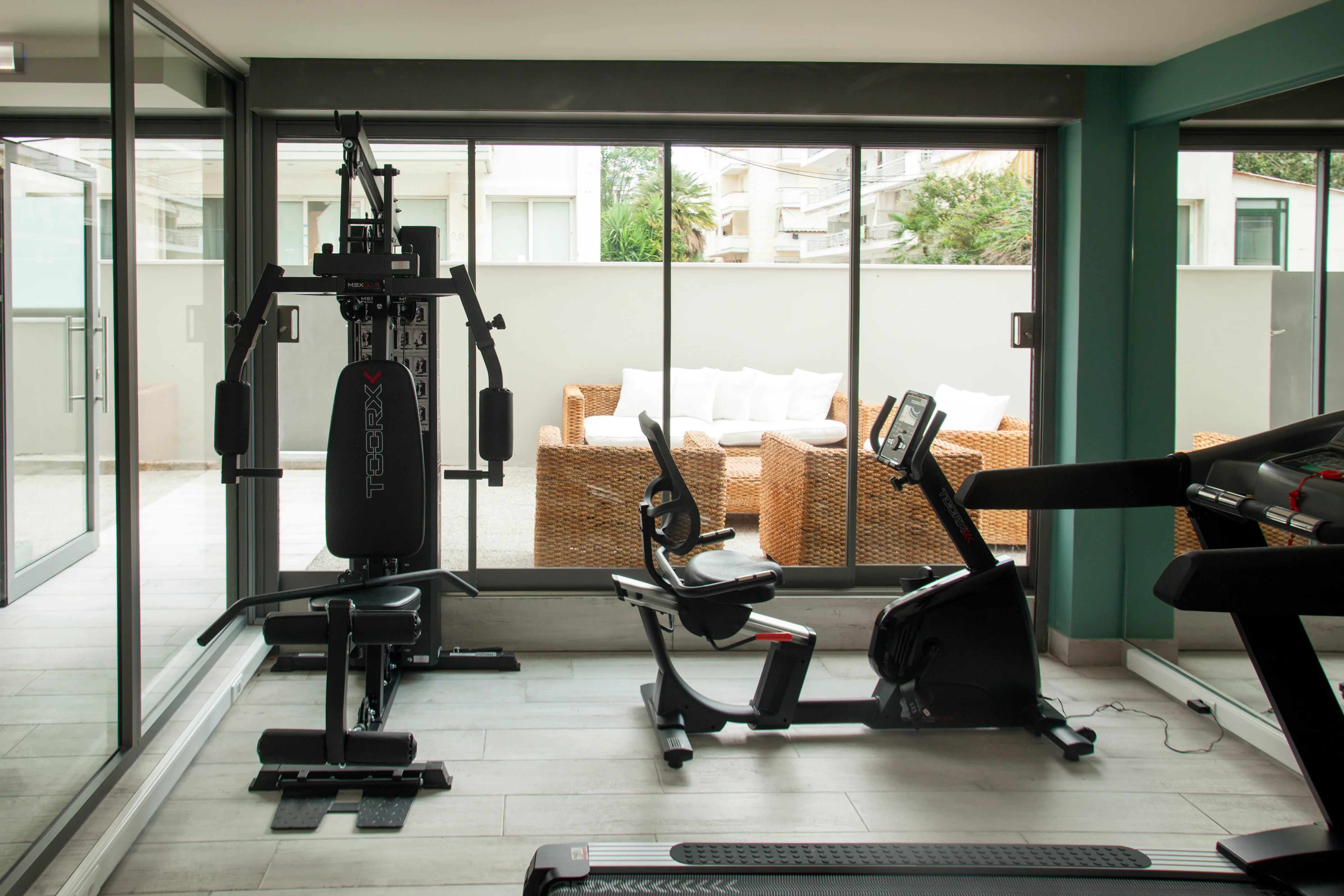 Gym area with equipment
